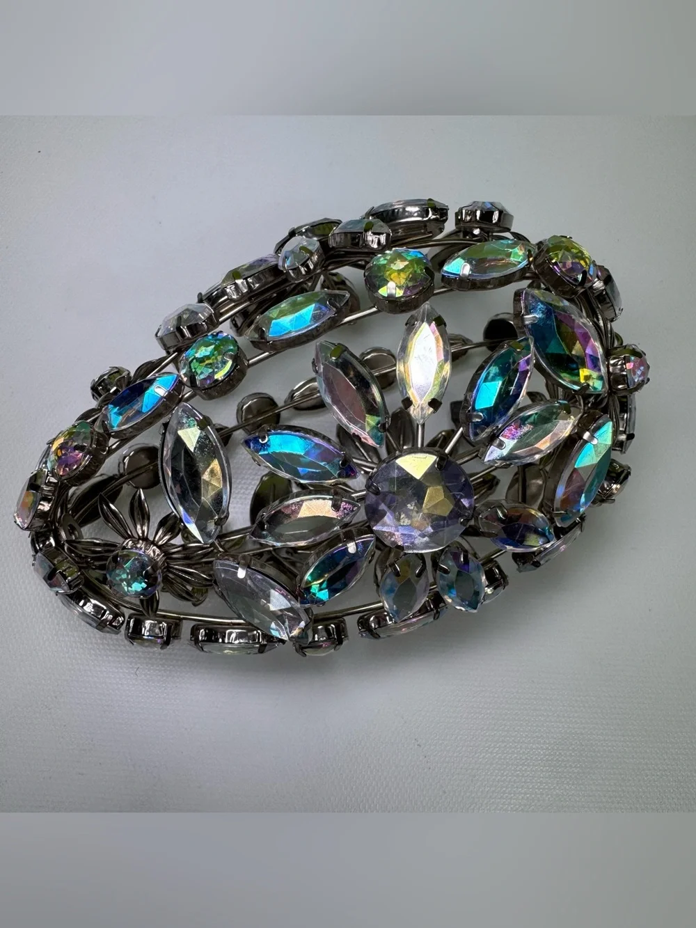 Pier 1 vintage rare rhinestone egg ornament borealis